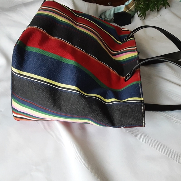 NEW Mondani New York Striped Nylon Tote - Picture 3 of 11